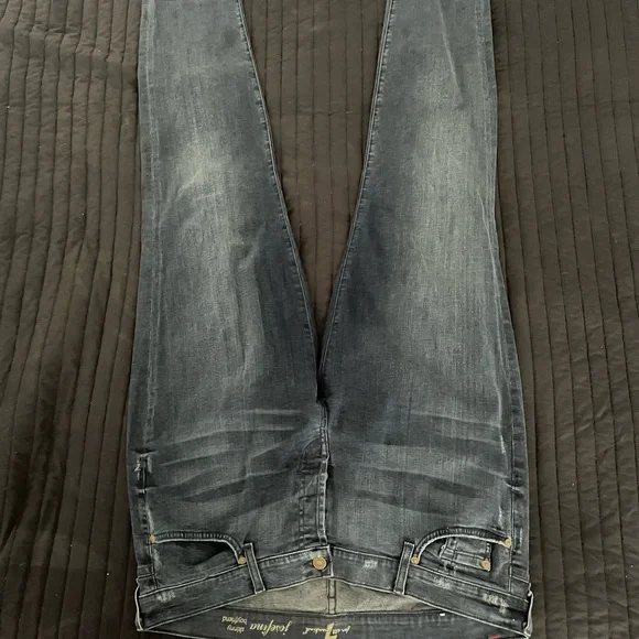 7 For All Mankind Josefina Skinny Boyfriend Jeans - Dark Blue - Picture 5 of 7